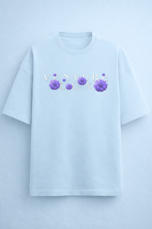 Floral Fortune light blue t-shirt