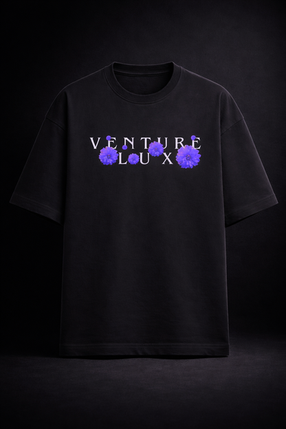 Floral Fortune  black t-shirt