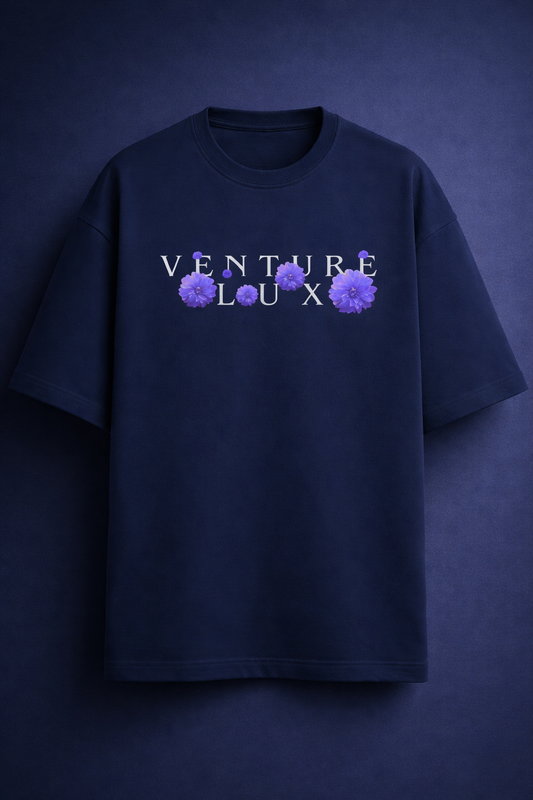 Floral Fortune  blue t-shirt