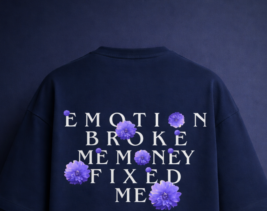 Floral Fortune  blue t-shirt