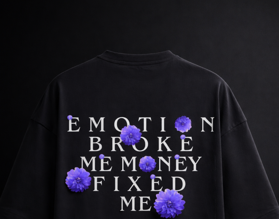 Floral Fortune  black t-shirt