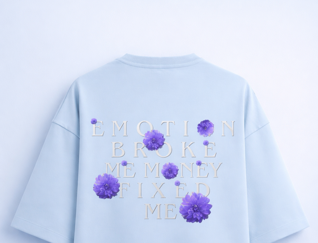 Floral Fortune light blue t-shirt