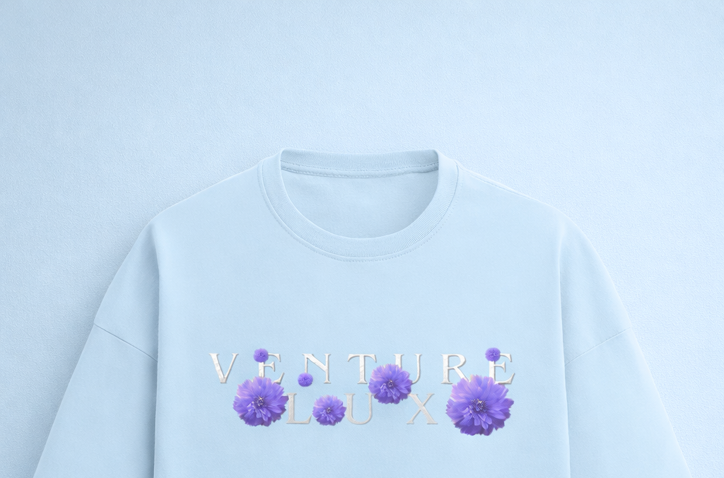 Floral Fortune light blue t-shirt