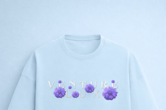 Floral Fortune light blue t-shirt