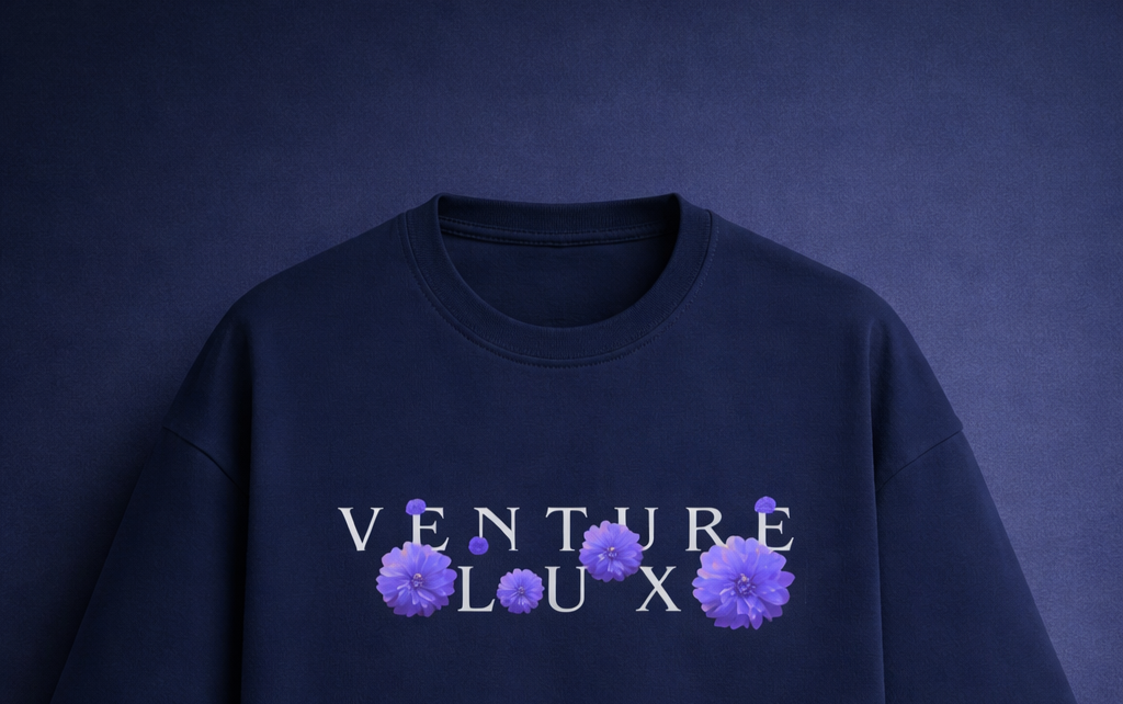 Floral Fortune  blue t-shirt