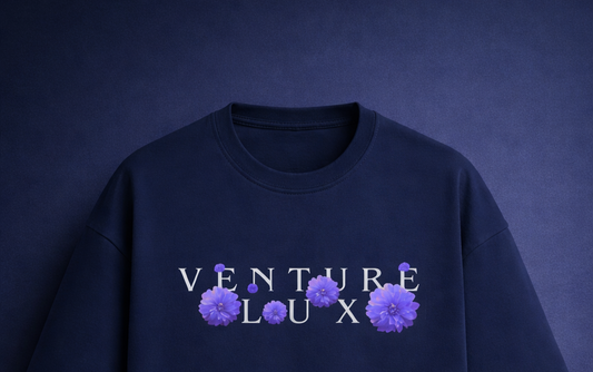Floral Fortune  blue t-shirt